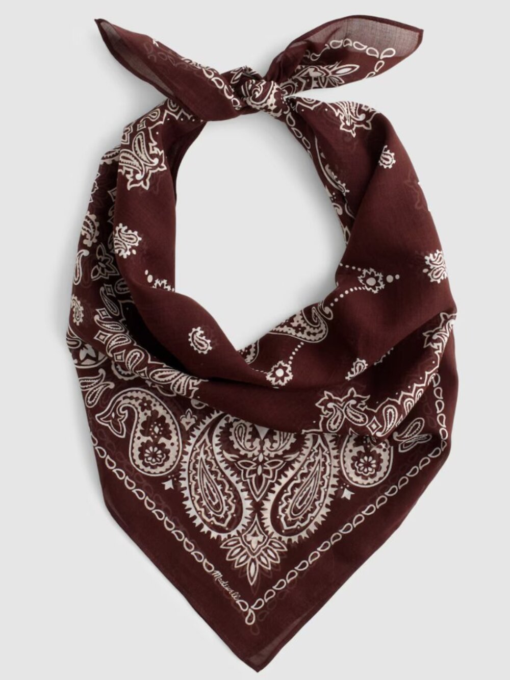 New Madewell Medium Organic Cotton Bandana Primavera Dark Brown